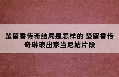 楚留香传奇结局是怎样的 楚留香传奇琳琅出家当尼姑片段